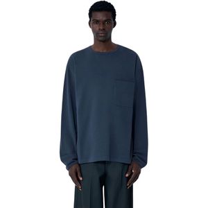 Lemaire, Heren, Tops, Blauw, Maat: L Katoen,