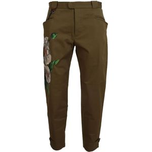 Dolce & Gabbana, Heren, Broeken, Groen, Maat: L Katoen,