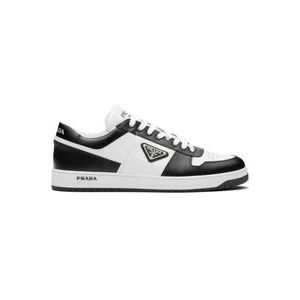 Prada Witte Sneakers Twee-Tone Logo Patch , White , Heren , Maat: 41 EU