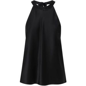 Pinko, Dames, Tops, Zwart, Maat: 2XS Satijn,