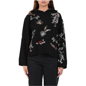 Akep, Dames, Sweatshirts & Hoodies, Zwart, Maat: M Wol,