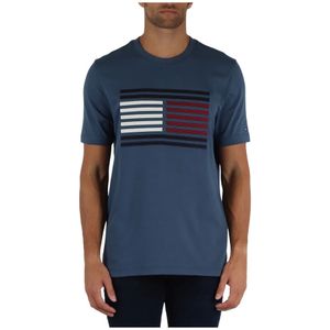 Tommy Hilfiger, Heren, Tops, Blauw, Maat: M Katoen,