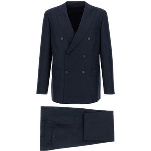 Brioni, Heren, Pakken, Blauw, Maat: L Wol,