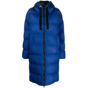 Lorena Antoniazzi, Dames, Mantels, Blauw, Maat: S Polyamide,