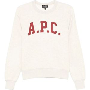 A.p.c., Dames, Sweatshirts & Hoodies, Beige, Maat: S Katoen,