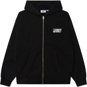 Obey, Heren, Sweatshirts & Hoodies, Zwart, Maat: S Katoen,
