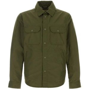 Woolrich, Heren, Overhemden, Groen, Maat: XL Katoen,