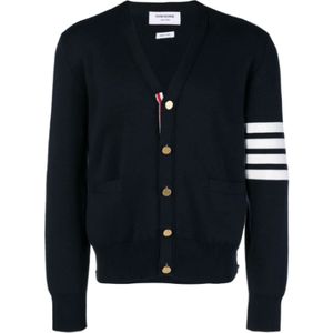 Thom Browne, Heren, Truien, Blauw, Maat: 2XL Katoen,