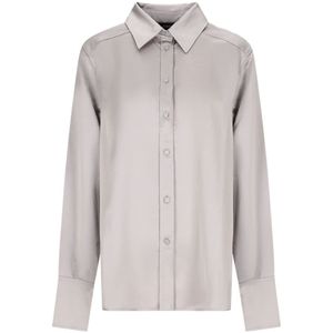 Andamane, Dames, Blouses & Shirts, Grijs, Maat: 2XS Katoen,