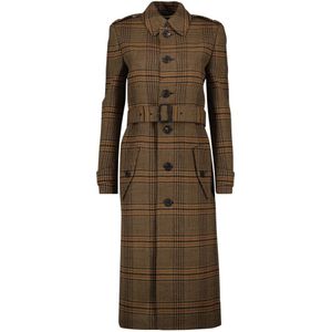 Saint Laurent, Dames, Mantels, Bruin, Maat: M Wol,