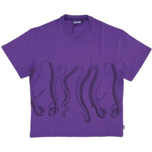 Octopus, Heren, Tops, Paars, Maat: S Katoen,