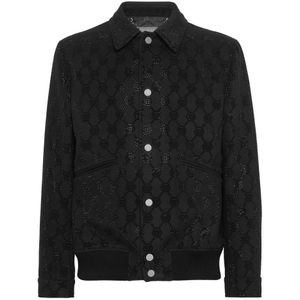 Philipp Plein, Heren, Jassen, Zwart, Maat: L Wol,