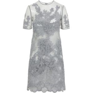 Ermanno Scervino, Dames, Jurken, Grijs, Maat: S Polyamide,