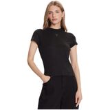 Guess, Dames, Tops, Zwart, Maat: XS Viscose,
