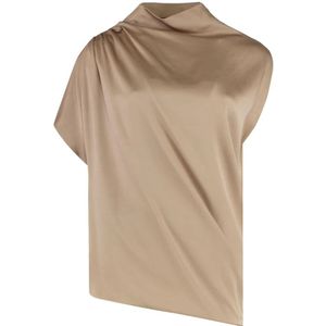 Fabiana Filippi, Dames, Blouses & Shirts, Beige, Maat: XS Zijde,
