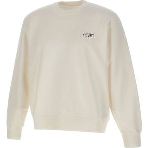MM6 Maison Margiela, Heren, Sweatshirts & Hoodies, Wit, Maat: L Katoen,