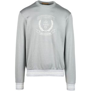 Eleventy, Heren, Sweatshirts & Hoodies, Grijs, Maat: M Katoen,