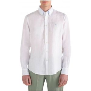 Harmont & Blaine, Heren, Overhemden, Wit, Maat: 3XL Linnen,