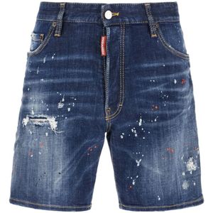 Dsquared2, Heren, Korte broeken, Blauw, Maat: 2XL Katoen,