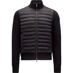 Moncler Gewatteerde Dons Cardigan , Black , Heren , Maat: 3XL