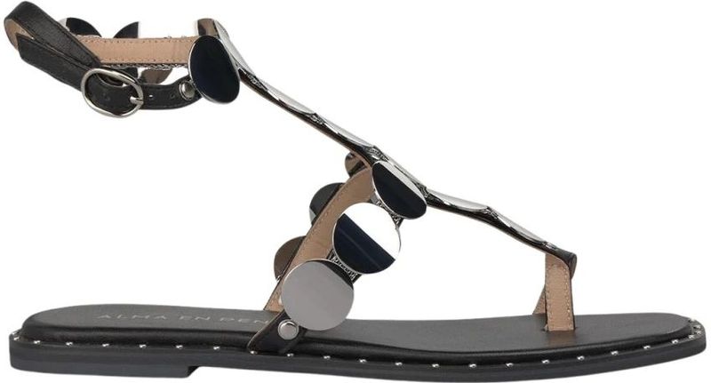 Teenslippers - Effen - Glad Leer - Platte Hak