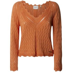 Pepe Jeans, Dames, Truien, Oranje, Maat: M