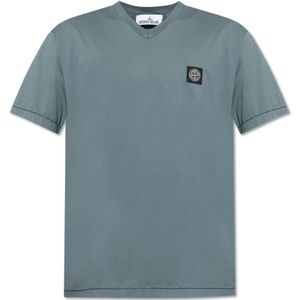 Stone Island, Heren, Tops, Grijs, Maat: 2XL Katoen,