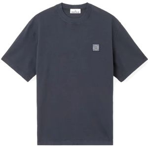Stone Island, Heren, Tops, Blauw, Maat: M Katoen,