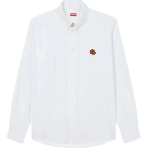Kenzo, Heren, Overhemden, Wit, Maat: XL Katoen,