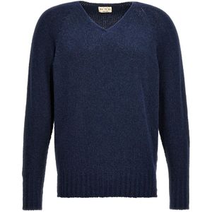 Ma'ry'ya, Heren, Truien, Blauw, Maat: S Katoen,