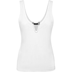 Philipp Plein, Dames, Tops, Wit, Maat: S Jersey,
