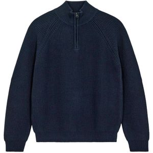 Anerkjendt - Aksune Patent Half Zip Knit - Vest - Donkerblauw