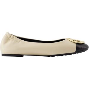 Tory Burch - Crème Leren Ballerina - Beige - Dames