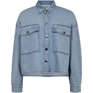 Co'Couture - Denim Blouse - Blauw - 100% Katoen - Oversized Zakken