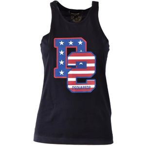 Dsquared2, Dames, Tops, Zwart, Maat: XS Katoen,