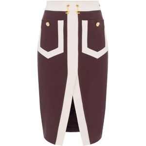 Elisabetta Franchi, Dames, Rokken, Veelkleurig, Maat: L Leer,