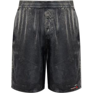 Diesel, Heren, Korte broeken, Zwart, Maat: L Leer,
