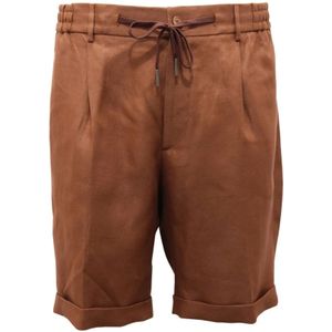 Tagliatore, Heren, Korte broeken, Bruin, Maat: XL Linnen,