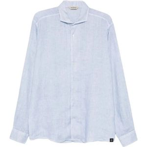 Gran Sasso, Heren, Overhemden, Blauw, Maat: 3XL Linnen,