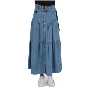 Pinko, Dames, Rokken, Blauw, Maat: XS Denim,