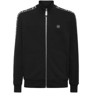Philipp Plein, Heren, Sweatshirts & Hoodies, Zwart, Maat: XS Fleece,