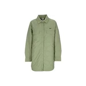 Nike Gewatteerde Trench Coach Jack Dames , Green , Dames , Maat: L