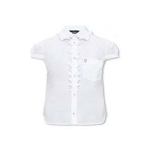 Dsquared2 Shirt met logoplaquette , White , Dames , Maat: 2XS