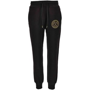 Versace Jeans Couture - Trainingsbroeken - Zwart - Dames - Katoen - Geborduurd Logo