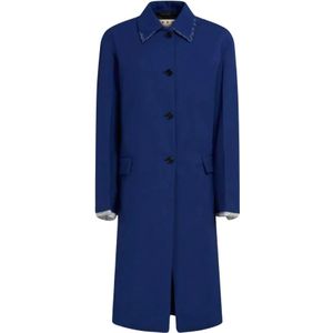 Marni, Dames, Mantels, Blauw, Maat: 2XS Wol,