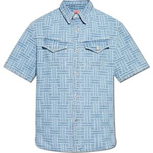 Kenzo, Heren, Overhemden, Blauw, Maat: L Denim,