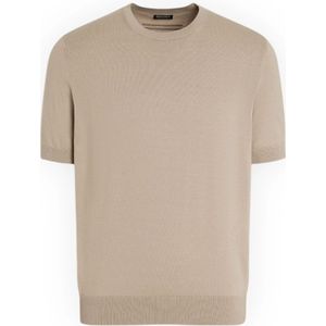 Zegna, Heren, Truien, Beige, Maat: 3XL Katoen,