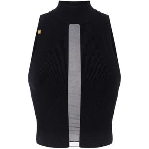 Elisabetta Franchi, Dames, Tops, Zwart, Maat: S Viscose,