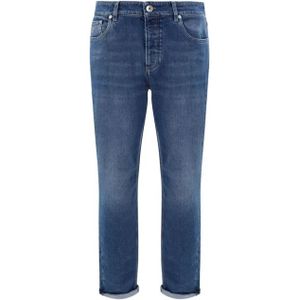 Brunello Cucinelli, Heren, Jeans, Blauw, Maat: XL Katoen,