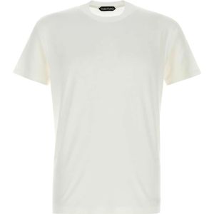 Tom Ford - T-shirt - Wit - Katoen - Ronde Hals - Korte Mouwen